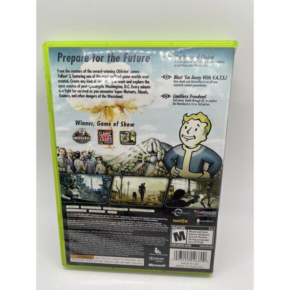 Fallout 3 (Microsoft Xbox 360, 2008), Complete w/ Manual CIB, VERY GOOD - Picture 2 of 7